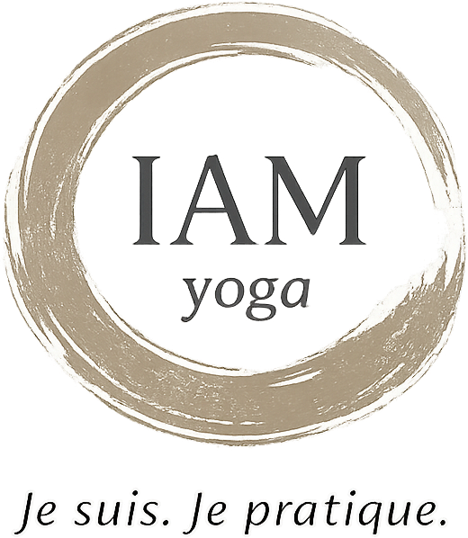 Logo IAM Yoga – Je suis. Je pratique. Yoga conscient, méditatif et réparateur